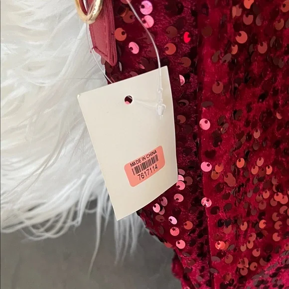 🌟🌟❤️🐆 New Red Sequin Tote Bag Y2K Style - Picture 3 of 5